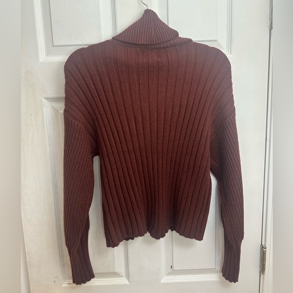 Women's Rust Brown Turtleneck Sweater - Picture 5 of 5